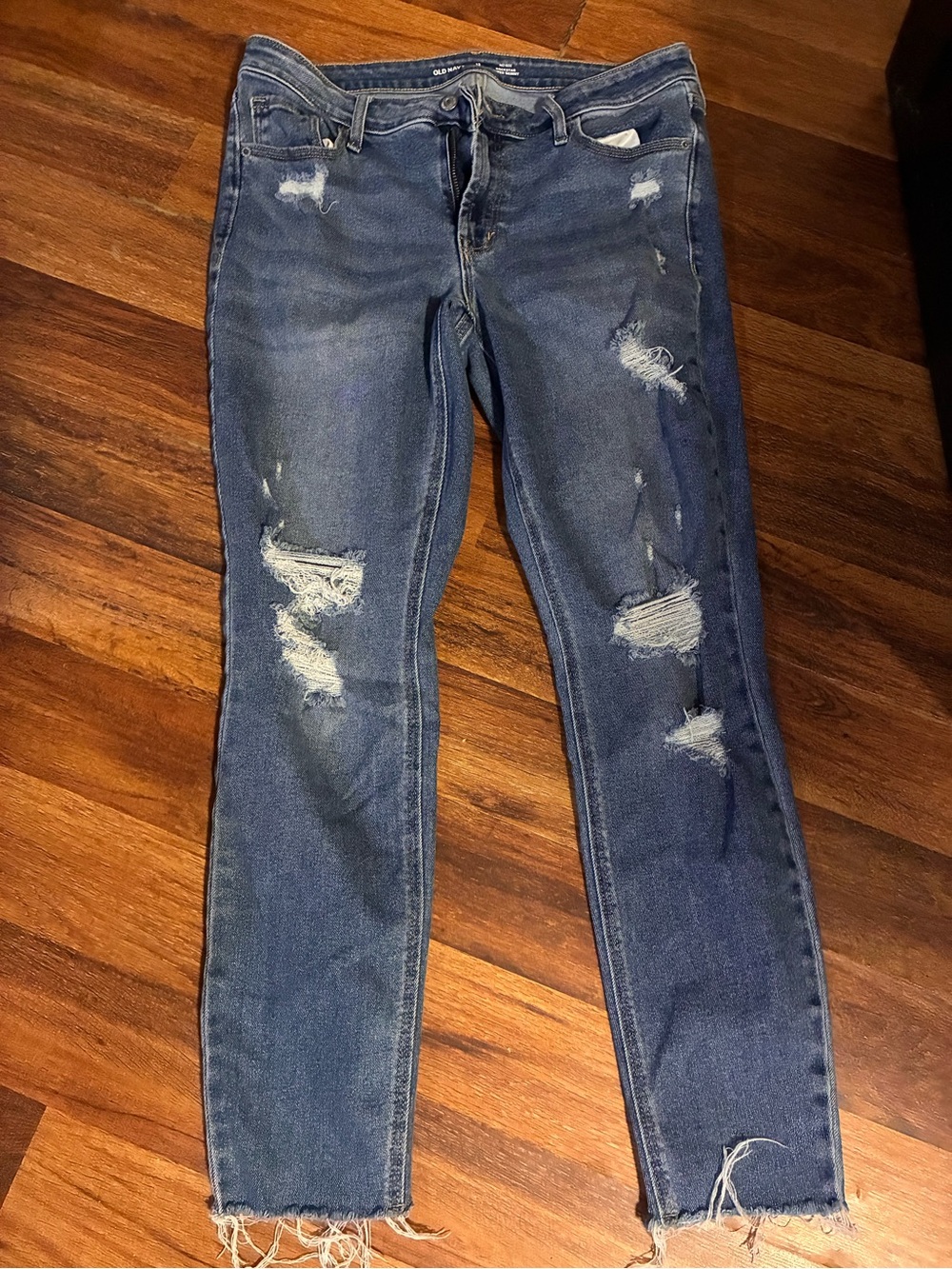 Old Navy Blue Distressed Skinny Jeans